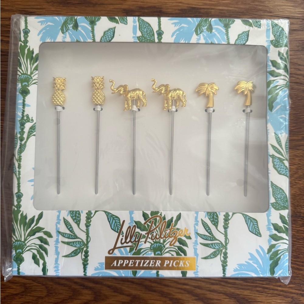 Lilly Pulitzer Gold and Silver Appetizer Picks